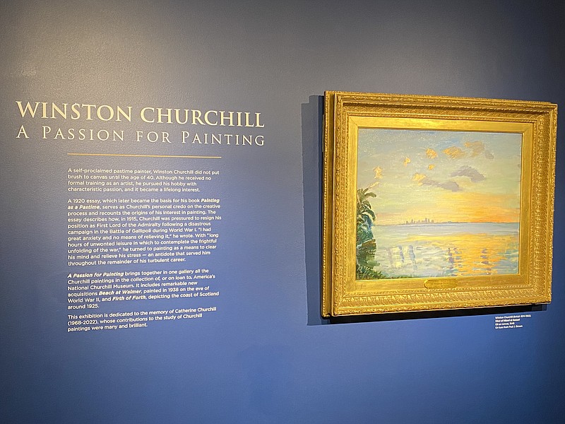 Anakin Bush/Fulton Sun
The painting "View of Miami at Sunset" on display as part of the "Winston Churchill: Passion for Painting" exhibit at America's National Churchill Museum. This painting was previously titled "Distant View of Venice," as it was thought until recently the painting depicted Venice and not Miami.