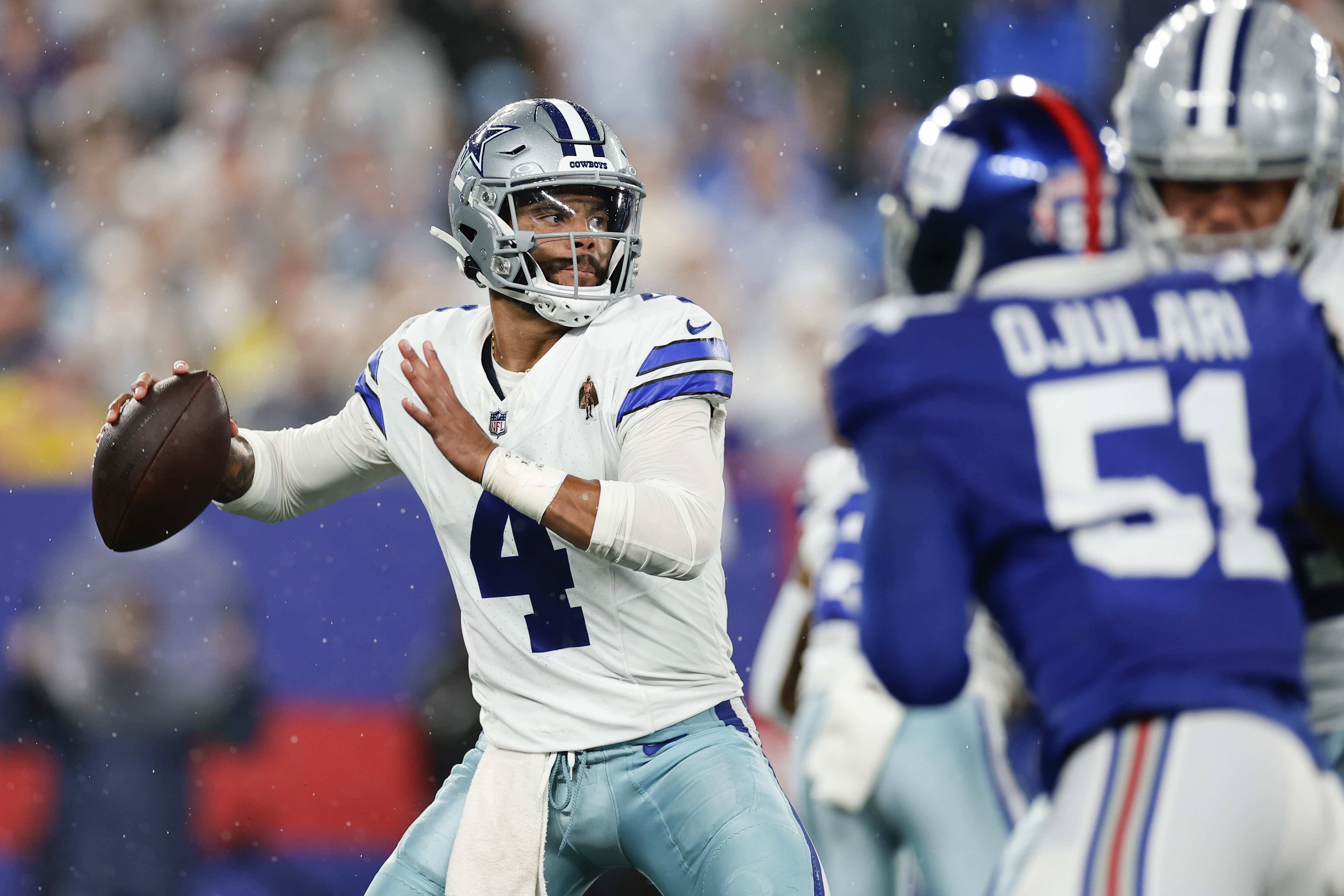 Dallas Cowboys offensive tackle Ty Nsekhe (79) in coverage during an NFL  football game against the New York Giants, Sunday, Dec. 19, 2021, in East  Rutherford, N.J. The Dallas Cowboys defeated the