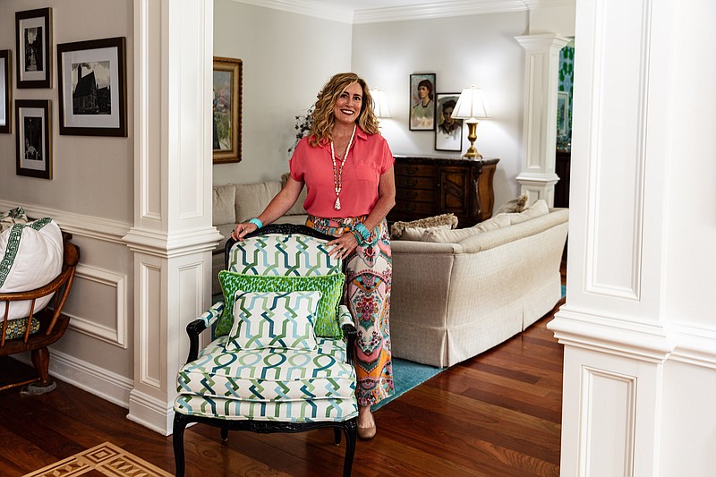 Moving concierge Carey Kuhl helps clients sell good furniture that doesnt fit in their next home or with their new look. Current, custom pieces, like this chair, are good resell candidates.  (Courtesy Harry Cummings)