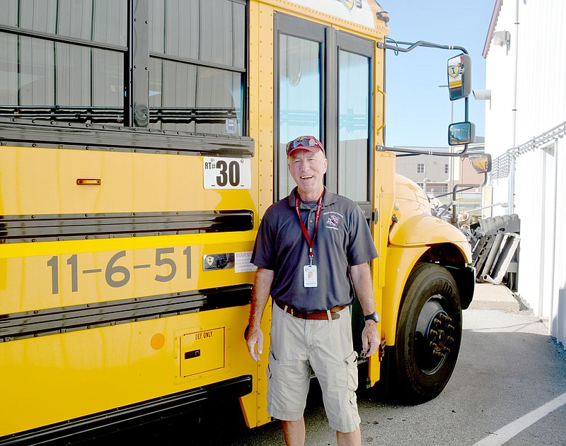Marc Hayot/Herald-Leader Doug Chastain, a bus driver for Siloam Springs School District, was named Arkansas School Bus Driver of the Year by the Arkansas Association of Pupil Transportation.