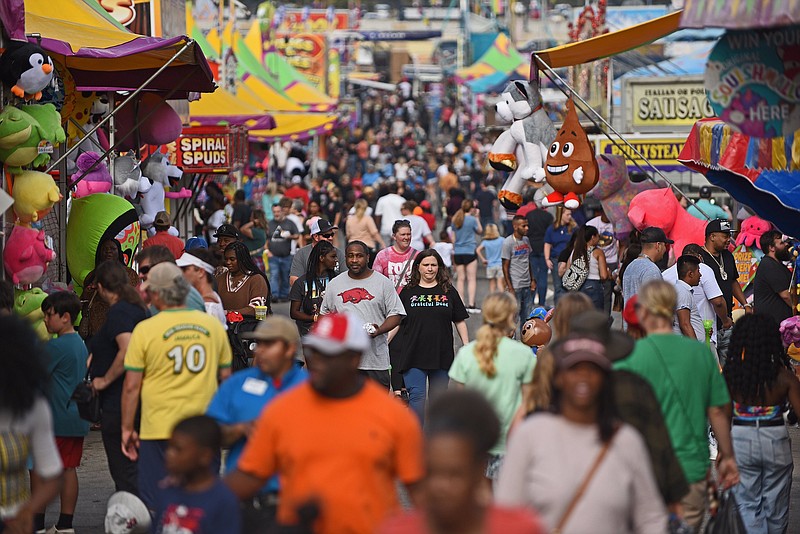 Fairgoers crowd the fairway during the last day of the 2022 State Fair.

(Democrat-Gazette file photo/Staci Vandagriff)