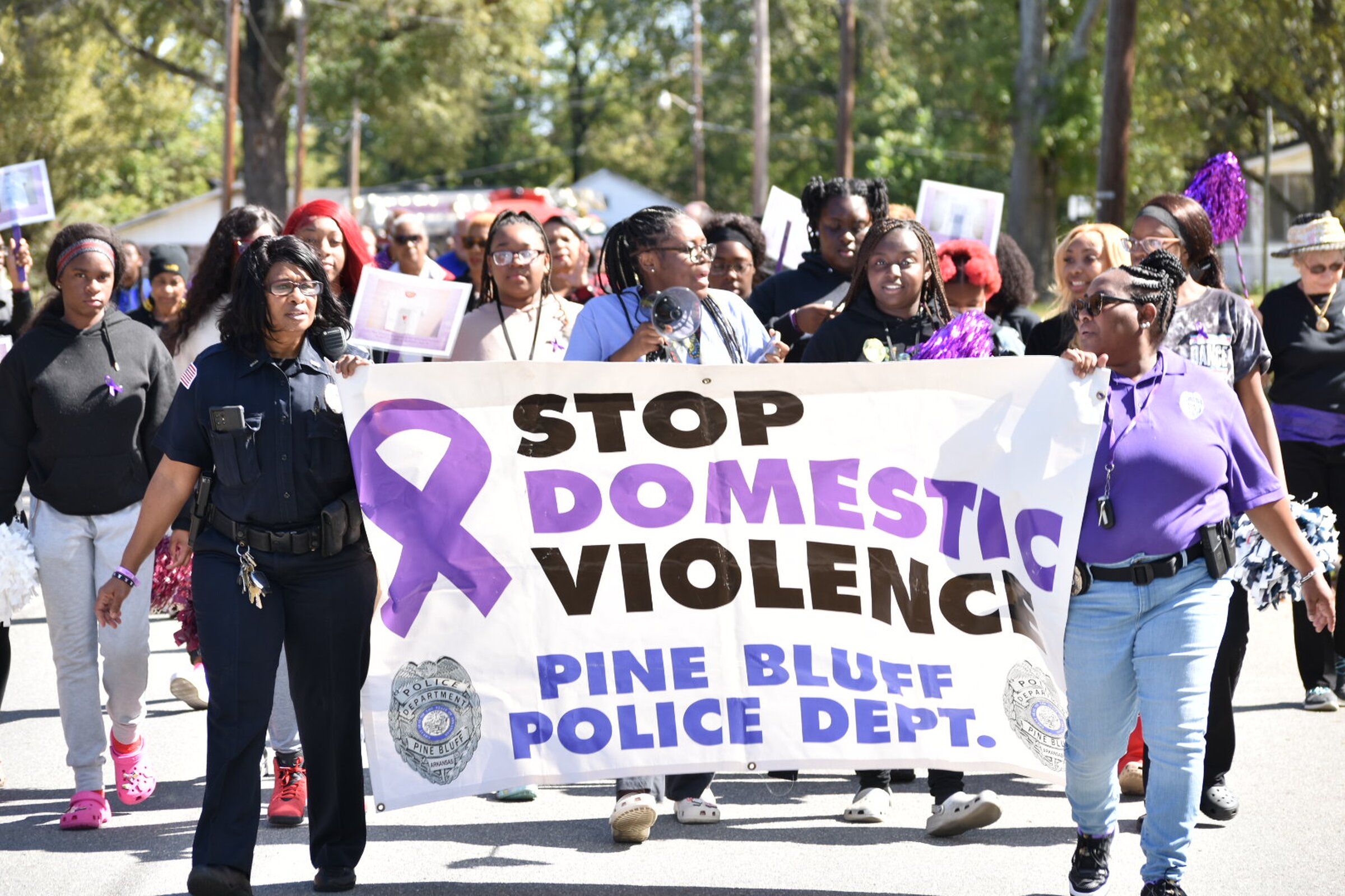 Walk through downtown Pine Bluff targets domestic violence
