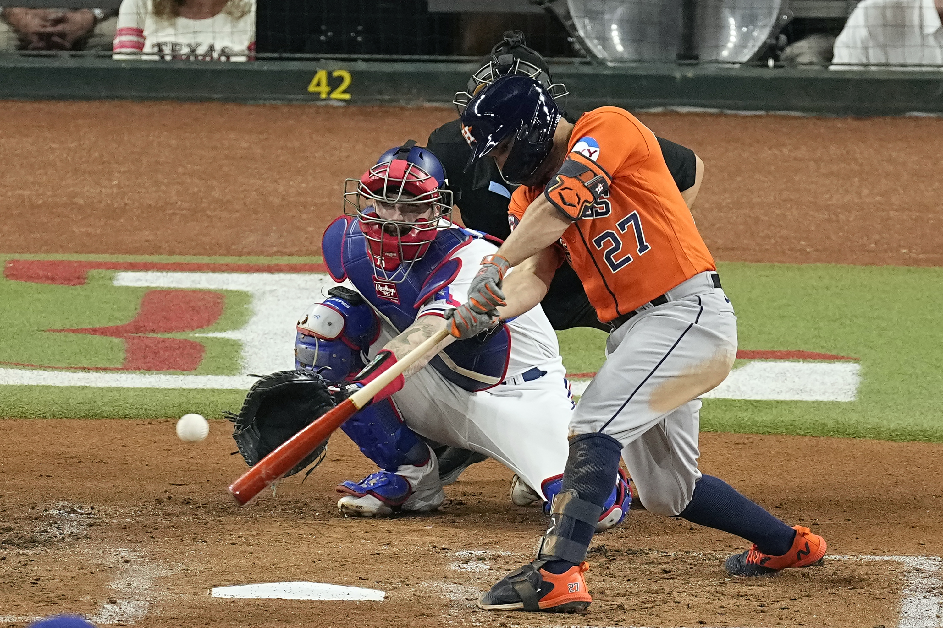 Watch: Jose Altuve hits three home runs as Astros clobber Rangers 