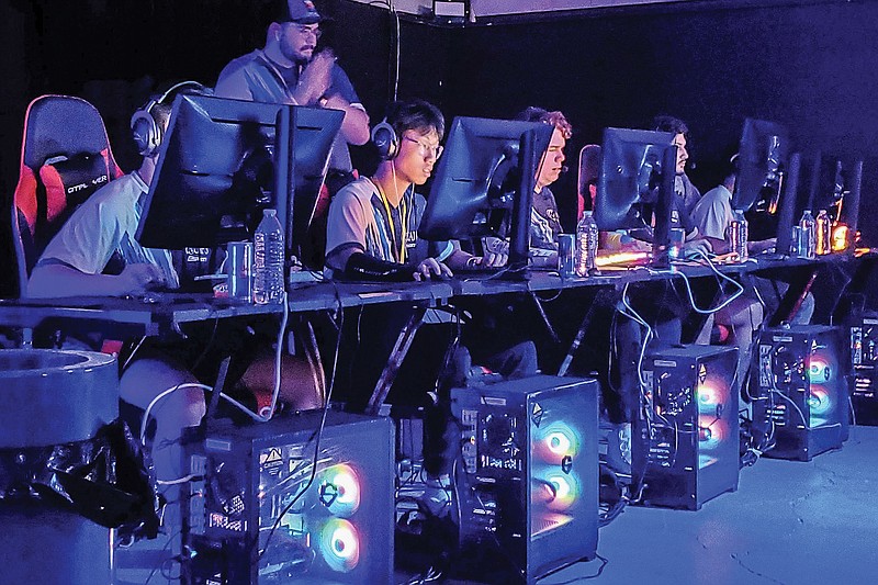 The University of Arkansas at Fort Smith Valorant Blue esports team competes in the Red Bull Campus Clutch Delta Region tournament in Huntsville, Ala., earlier this month.

(Special to the Democrat-Gazette/UAFS)