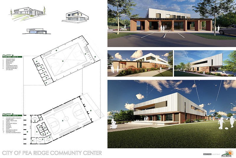Image courtesy of Pea Ridge City
Plans for a new community center and city park will be on display at City Hall.