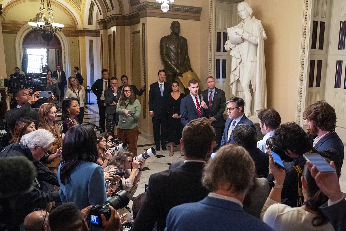 New Speaker Mike Johnson heads to the White House to discuss Biden's ...