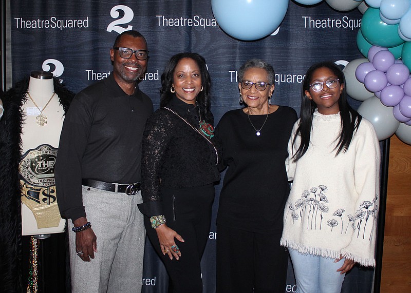 Dwayne and Denise Thomas (from left), Carolyn Henderson Allen and Sariah Thomas help support TheatreSquared at the Season 18 Celebration on Oct. 22 at the theater in Fayetteville.
(NWA Democrat-Gazette/Carin Schoppmeyer)