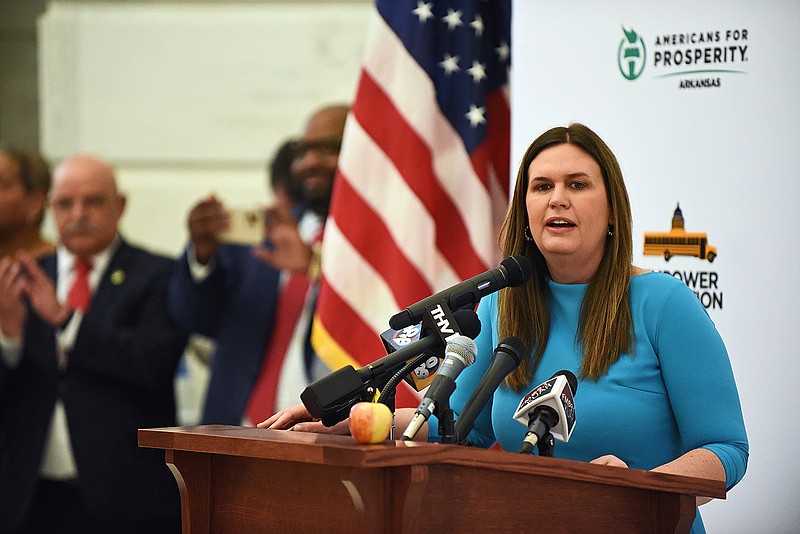 Sarah Huckabee Sanders' approval rating lowest of any governor since