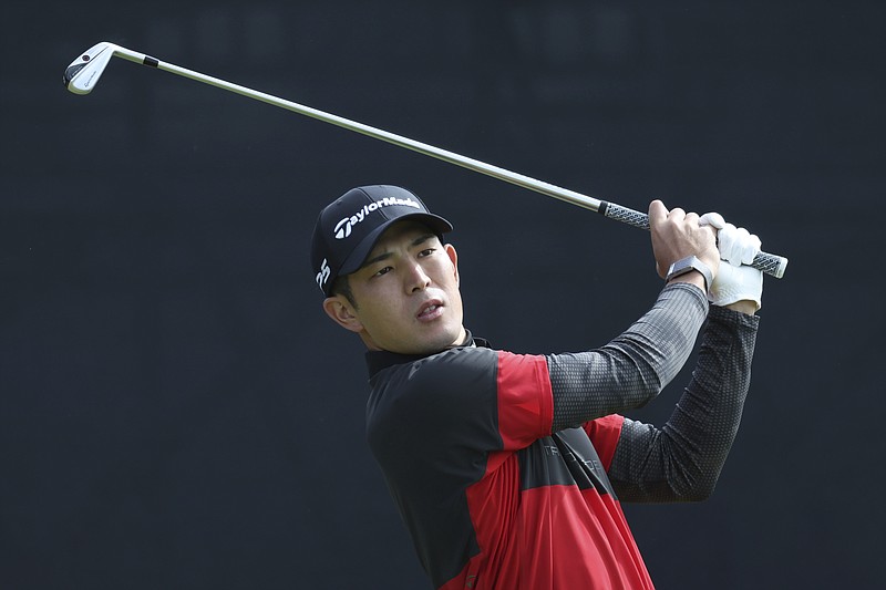 FILE - Japan's Keita Nakajima plays his tee shot on the third hole during the second day of the British Open Golf Championships at Royal Liverpool Golf Club in Hoylake, England, Friday, July 21, 2023. Nakajima is trying to decide if his best path to the PGA Tour is through Europe or the Korn Ferry Tour. (AP Photo/Peter Morrison, File)