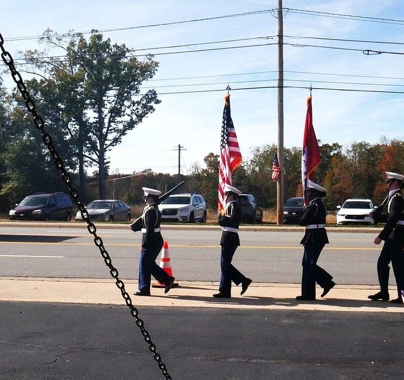 ROTC members participated in the Veterans Day celebration Saturday in White Hall. (Special to The Commercial)