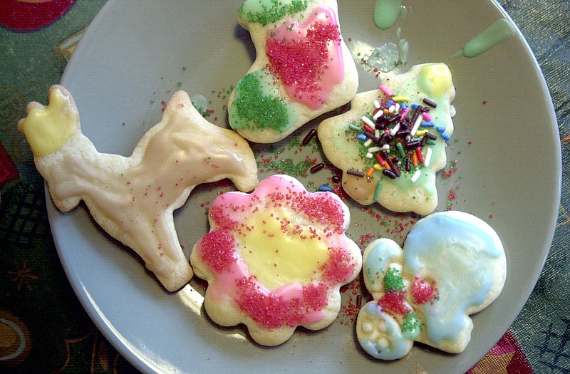 Arkansas Democrat-Gazette/KAREN E. SEGRAVE
12/7/02

Homemade sugar Christmas cookies are ready for Santa complete with drippy icing and sugar spinkles.  Kids all over Arkansas are decorating cookies with hopes that Santa will enjoy their creations.