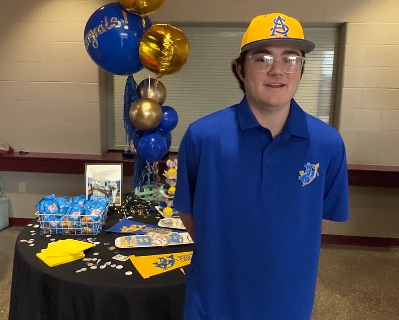 Lake Hamilton senior baseball player Easton Hurley stands at signing day Nov. 15. Hurley signed to play baseball for Southern Arkansas University. (The Sentinel-Record/Bryan Rice)