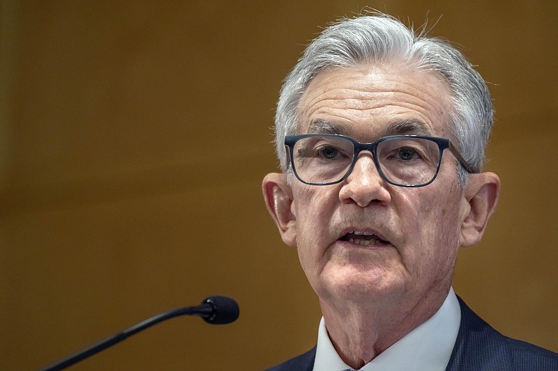 File - Federal Reserve Chairman Jerome Powell speaks at the International Monetary Fund on Nov. 9, 2023 in Washington. Powell will appear at events at Spelman College in Atlanta today. (AP Photo/Mark Schiefelbein, File)