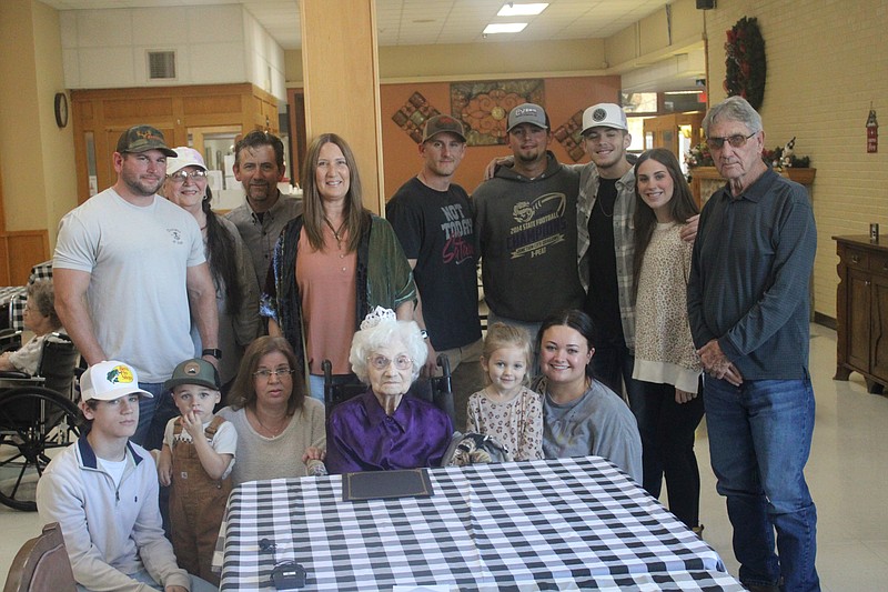 Friends and family gathered on Friday to celebrate Laverne Douglass'  102nd birthday. (Matt Hutcheson/News-Times)