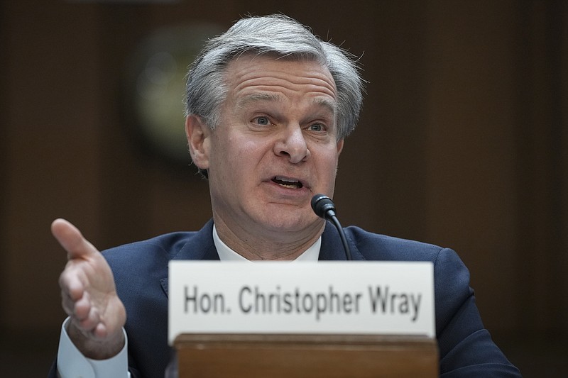FBI Director Christopher Wray testifies before a Senate Judiciary Committee oversight hearing on Capitol Hill in Washington, Tuesday, Dec. 5, 2023. (AP Photo/Susan Walsh)