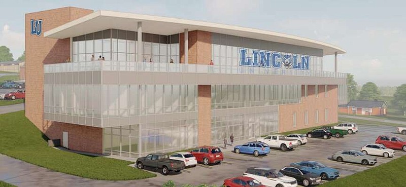 Shown is a concept drawing of the planned Health and Security Sciences Center at Lincoln University by Hastings & Chivetta Architects. (Courtesy of Lincoln University)