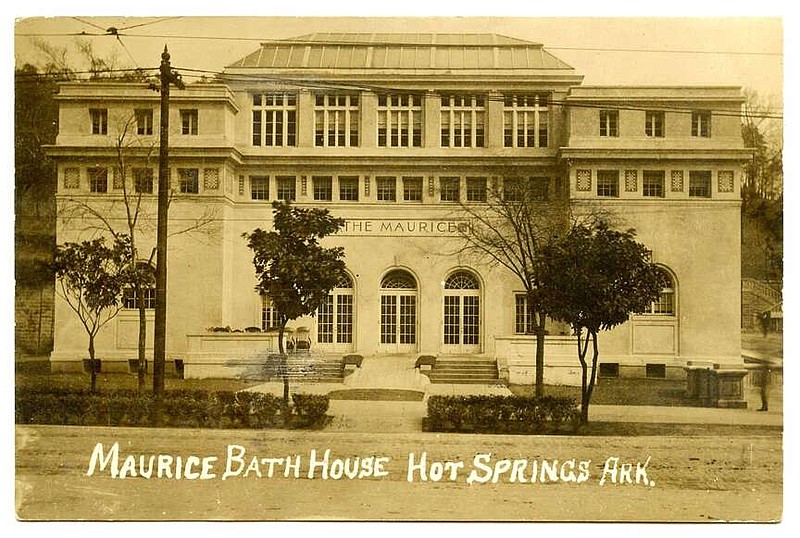 Hot Springs, circa 1912: W.G. Maurice, a wealthy northern businessman, bought the Independent Bath House in 1893 and remodeled it and named it for himself. Watching new more modern bath houses open, he razed his and opened the elegant new Maurice in 1912 with the cost for a course of 21 baths being $13. It still stands but doesn't offer baths today.

Send questions or comments to Arkansas Postcard Past, P.O. Box 2221, Little Rock, AR 72203