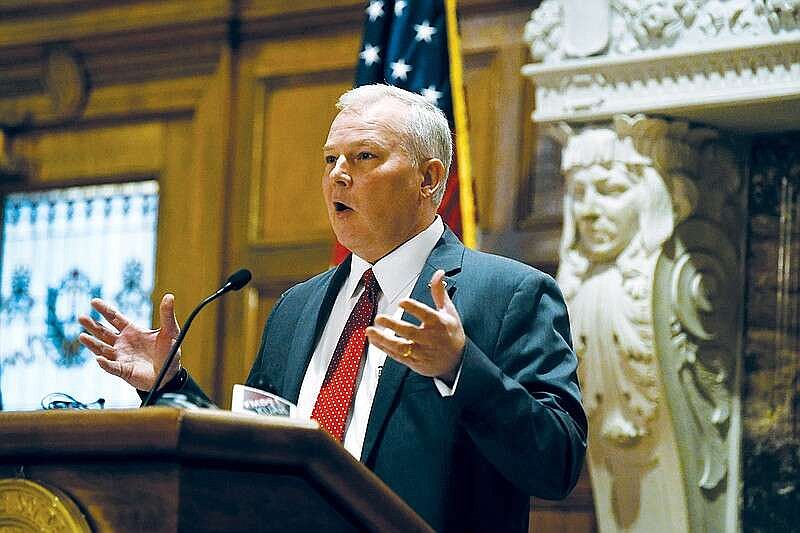 Arkansas Attorney General Tim Griffin addresses the media during a February 17 news conference in Little Rock.(File Photo/Arkansas Democrat-GazetteStephen Swofford)
