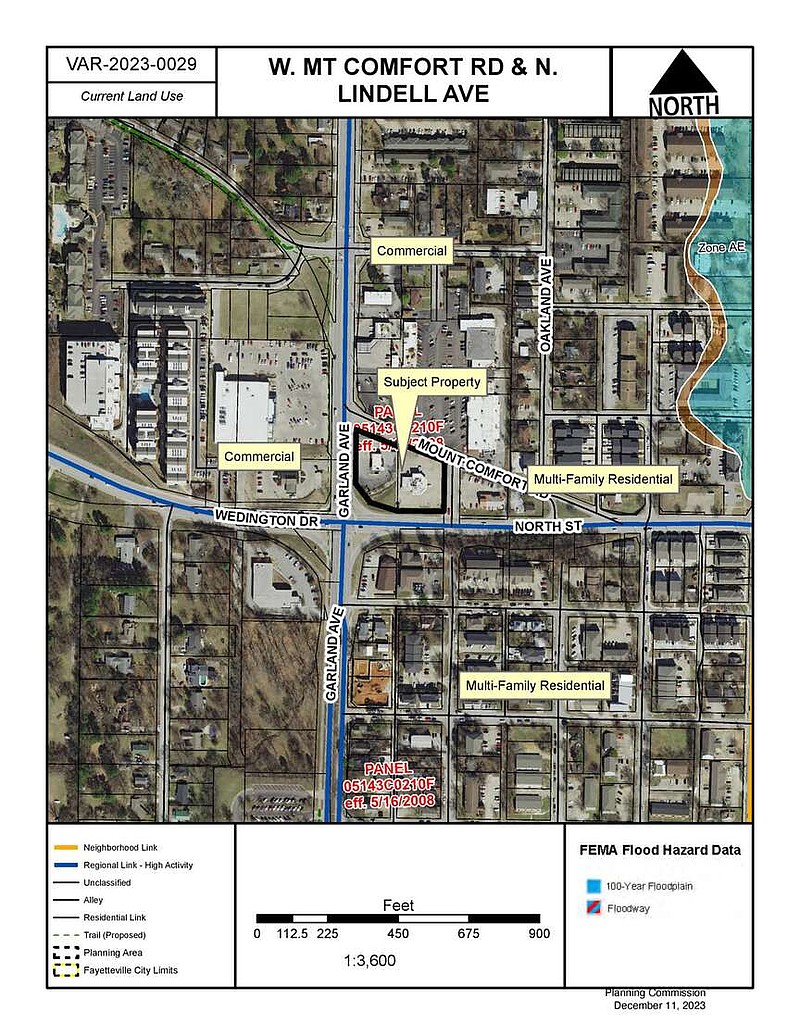 A map shows the proposed location of a gas station at the former site of Mr. Burger in Fayetteville. The Planning Commission on Monday heard an appeal for a the grading permit for the project. (Courtesy/Fayetteville)