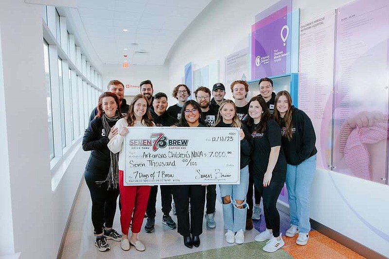 In the spirit of the holidays, 7 Brew Coffee corporate staff presented a $7,000 donation to the Arkansas Children's Hospital in person — along with drinks for the hospital staff.

(Courtesy Photo/7 Brew)