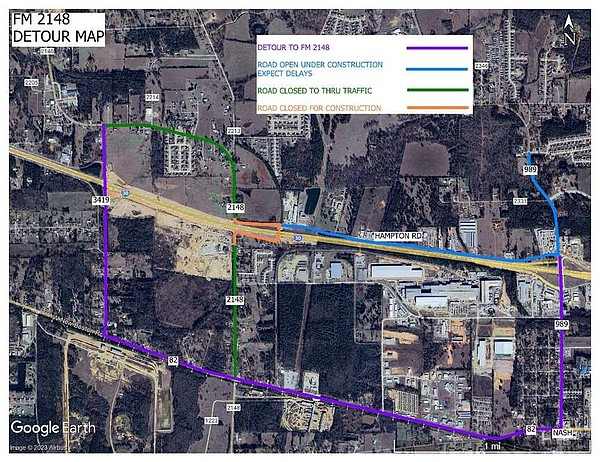 Construction starts Tuesday near FM 2148, North Frontage Road intersection - Vimarsana News