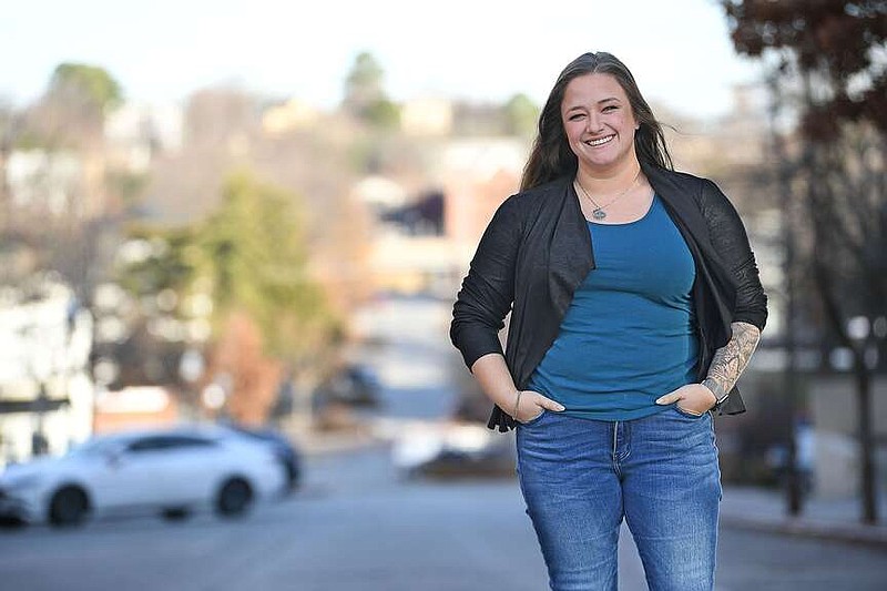 Brittany Kelly of Fayetteville works to reduce the risk of overdose and death from fentanyl through education and providing test strips. Visit nwaonline.com/photo for today's photo gallery.

(NWA Democrat-Gazette/Andy Shupe)