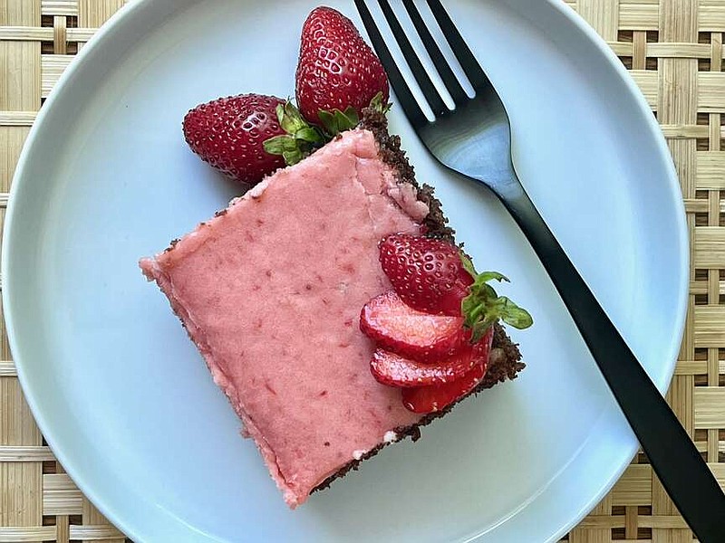 Strawberry Cake made with chocolate cake mix (Arkansas Democrat-Gazette/Kelly Brant)