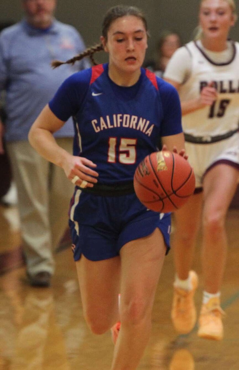 (Democrat photo/Evan Holmes)
Hailey Rademan scored 18 points in her first game back from injury in California's loss to Rolla on Dec. 19.