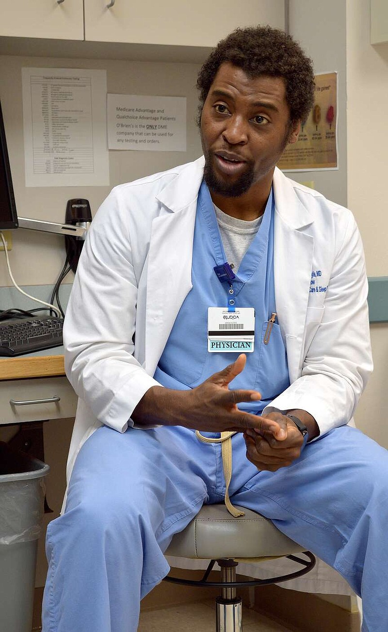 Dr. Jovan Gayle, a pulmonologist at CHI St. Vincent, will be one of the speakers at a smoking cessation class hosted by the hospital starting Jan. 3, 2024. (The Sentinel-Record/Donald Cross)