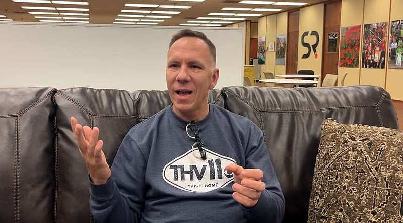 THV11 anchor Rolly Hoyt, of Hot Springs, discusses his recent promotion to co-anchor the station's 10 p.m. newscast, replacing retiring anchor Craig O'Neill. (The Sentinel-Record/James Leigh)