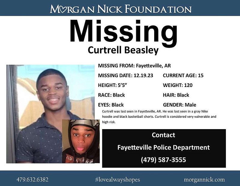 This missing persons flyer posted online gives information regarding Curtrell Beasley, a missing 15-year-old for whom police are searching.
