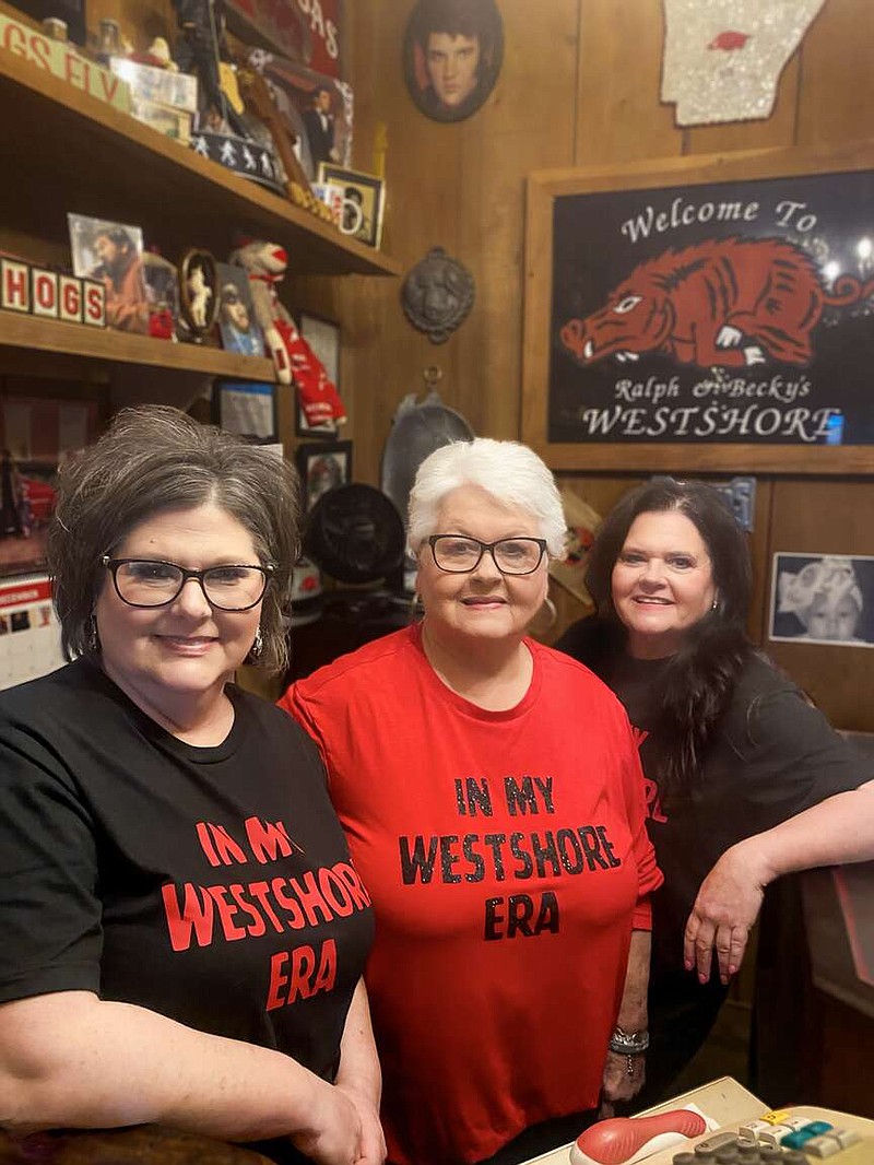 Stacey O'Donnell, left, Becky West, center, and Melissa Strickland pose for a photo at the family's Westshore Restaurant in Garland City, Ark. Becky's late husband, Ralph West, built the establishment 20 years ago and the family has kept it going since his passing five years ago. (Photo by Becky Bell)