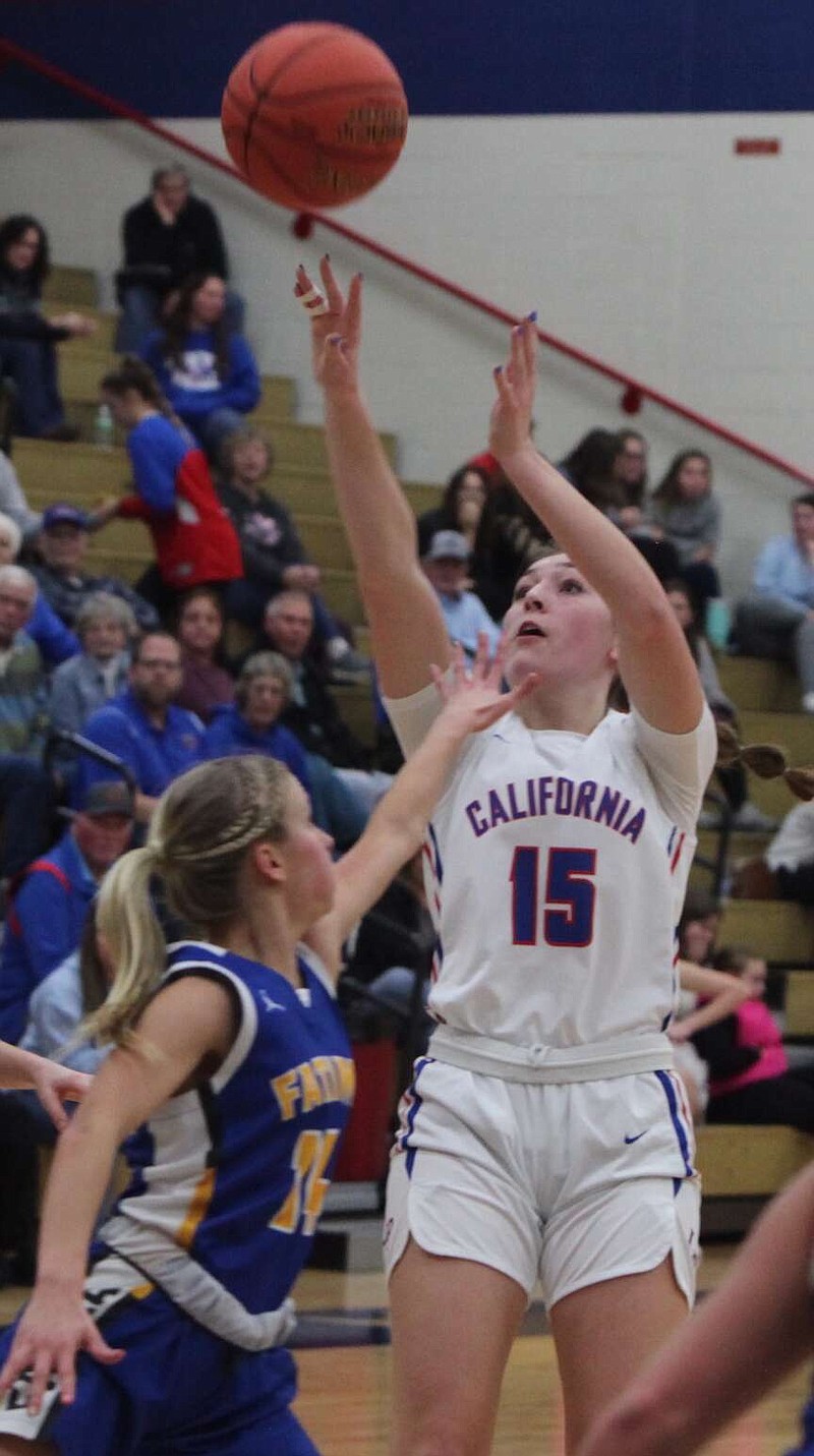 (Democrat photo/Evan Holmes)
Hailey Rademan scored 21 points on a career-high seven three-pointers in California's win over the Fatima Lady Comets on Jan. 2.