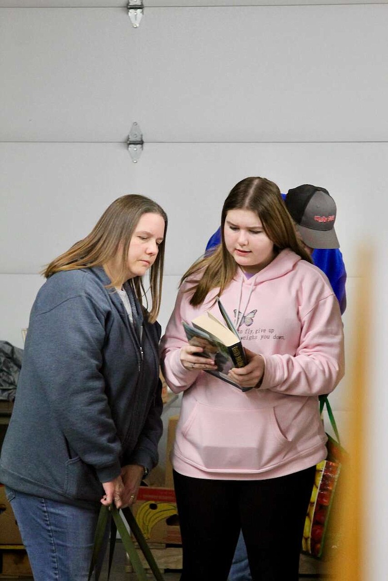 Alexa Pfeiffer/News Tribune
Melanie Wilson, left, and Maddie Wilson look at books Saturday at the sale hosted by the Osage Branch of the Missouri River Regional Library. The monthly sale offers paperbacks, hardbacks, DVDs and more.
