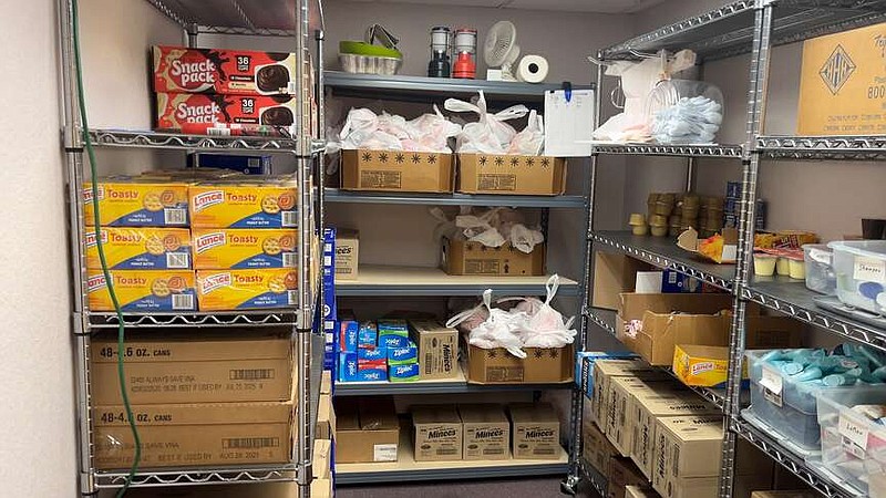 Food is needed for the emergency warming shelter, which is set to open Friday at 4 p.m. at First United Methodist Church's Family Life Center. (The Sentinel-Record/James Leigh)