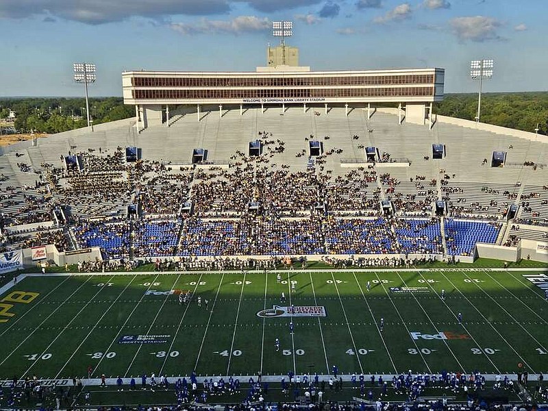 Simmons Bank Liberty Stadium in Memphis is pictured before kickoff of the Southern Heritage Classic between UAPB and Tennessee State on Sept. 9, 2023. (Pine Bluff Commercial/Tanner Spearman)