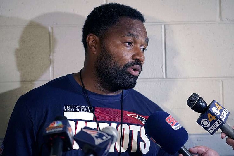 FILE - New England Patriots linebackers coach Jerod Mayo faces reporters, Monday, Aug. 29, 2022, at the NFL football team's stadium, in Foxborough, Mass. The New England Patriots have agreed to hire Jerod Mayo to succeed Bill Belichick as their next head coach, according to a person familiar with the situation. Details were still being worked out on Friday, Jan. 12, 2024, according to the person, who spoke on the condition of anonymity because the team hasn't announced the decision. (AP Photo/Steven Senne, File)