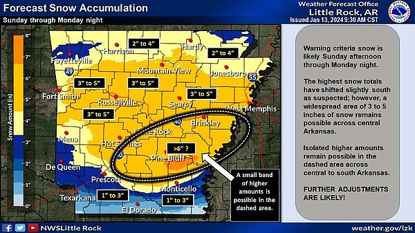 Snow, 'dangerously cold' temperatures predicted for most of Arkansas starting Sunday | Northwest Arkansas Democrat-Gazette - Vimarsana News