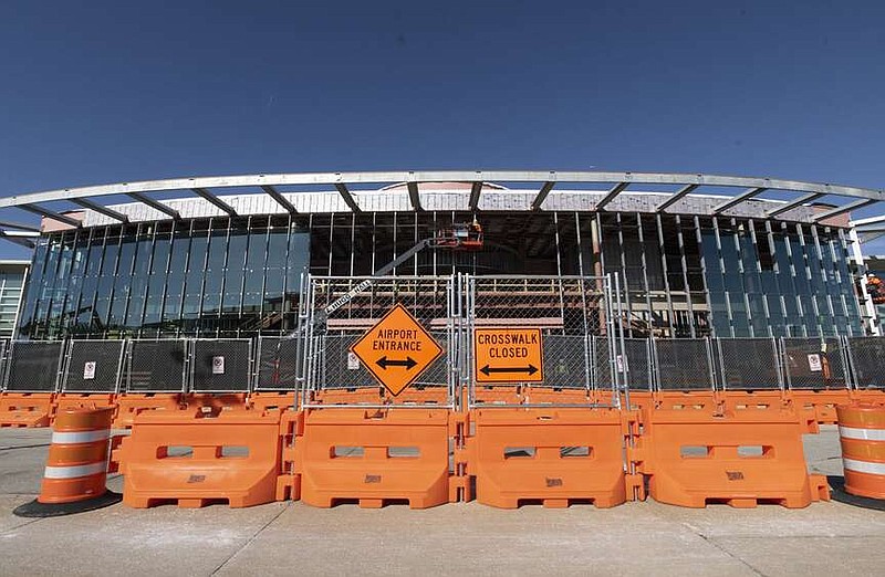 Construction is shown Thursday at Northwest Arkansas National Airport in Bentonville. The airport had its busiest year ever in 2023. Visit nwaonline.com/photos for today's photo gallery.

(NWA Democrat-Gazette/Charlie Kaijo)
