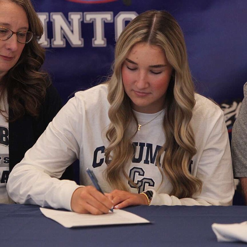 (Democrat photo/Evan Holmes)
California volleyball star Isabelle Kincaid signed with Columbia College volleyball on Jan. 17 at California High School.