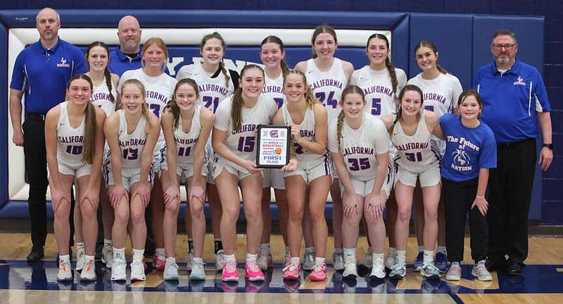 Democrat photo/Evan Holmes
The California Lady Pintos defeated Columbia-Battle 61-53 to win their sixth consecutive California Tournament title on Saturday.