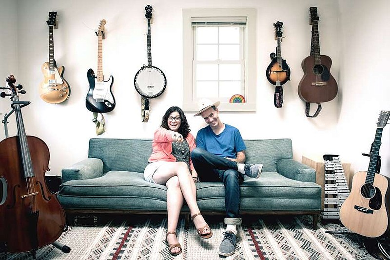 Polly Hall and her husband, Andrew Barkan, who perform as Andrew & Polly, have received a Grammy nomination for their 2023 children's album “Ahhhhh.” (Special to the Democrat-Gazette/Josh Piha)