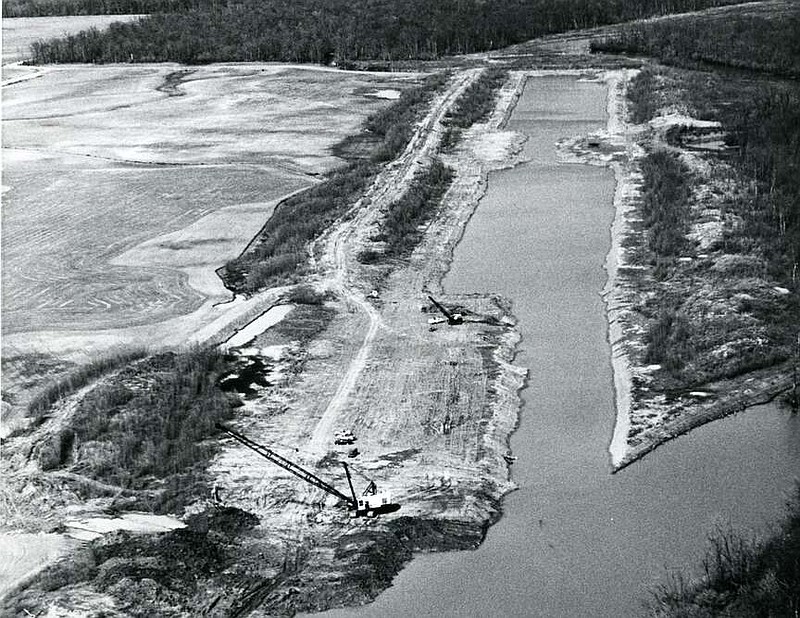 FILE - An aerial view of the Cache River during the channelization project. (Photo by Larry Obsitnik)