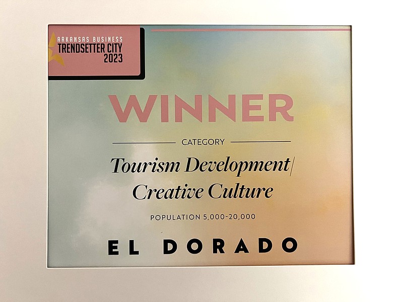 The city of El Dorado is the winner of the 2023 Trendsetter City award winner for Tourism Development/Creative Culture. The annual Trendsetter awards were presented in January by Arkansas Business magazine during the Arkansas Municipal League Winter Conference in Little Rock. El Dorado snagged the award in the category for cities with a population of 5,000 - 20,000. (Contributed)