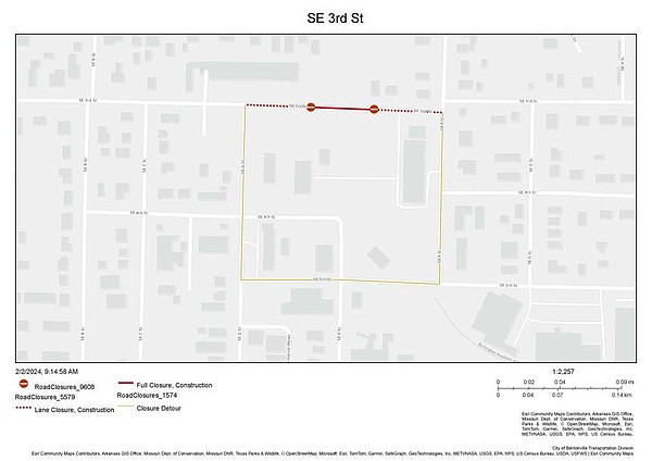 Bentonville announces two street closings start Monday, with one expected to last until April - Vimarsana News