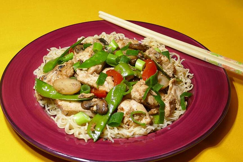 TNS
Moo goo gai pan is a chicken stir-fry that's thickened with cornstarch, and then paired with a bed of crunchy vegetables.