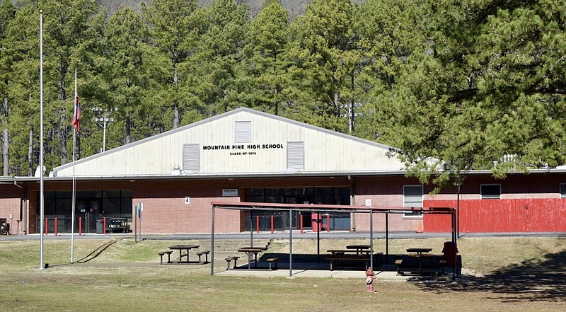 The front of Mountain Pine High School is shown recently. (The Sentinel-Record/Donald Cross)