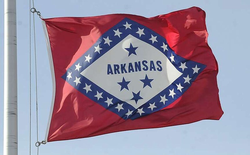 The Arkansas flag is shown in this file photo.