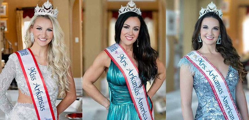 From left are Miss Arkansas America Strong Macey Barnum, Mrs. Arkansas America 2023 Virginia LaLiberte, and Mrs. Arkansas American Tiffany McConathy. (Submitted photos)