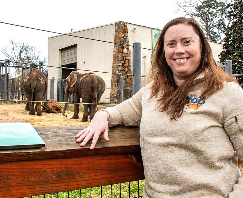 Dr. Sara Stoneburg, veterinarian at the Little Rock Zoo, said she is interested in how the zoo's elephants and great apes will respond during the April 8 solar eclipse.

(Arkansas Democrat-Gazette/Cary Jenkins)